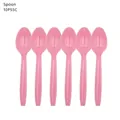 Pink plastic party spoons 10PSSC set for kids birthday party table decorations - Pink Spoon