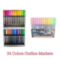 Set di 24 pennarelli a doppia linea per disegno fai-da-te e scritte creative - Set da 24 Colori