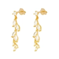 Eleganti orecchini a goccia dorati con cristalli taglio marquise su sfondo bianco puro - Oro