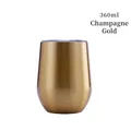 Champagne gold 12oz double-wall insulated stainless steel egg cup tumbler 360ml - Champagne Gold