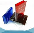 Nordic acrylic book vases in clear red, blue, brown, and transparent finish options - Brown
