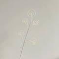 White glitter branch with five spiral sprigs for festive Christmas decor - White