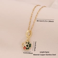 Golden necklace with ladybug and four-leaf clover pendant made of copper stainless steel - 2# Clover (Clover/Ladybug)