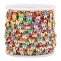 Cadena de mariposas de esmalte de colores en carrete para creación de joyas DIY - Dorado