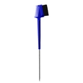 Blue dual-ended eyebrow brush with grooming comb and slender metal pointed tip - Steel Pin Brow Brush Blue