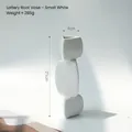 Vaso in ceramica ondulato bianco opaco misura piccola altezza 21cm per decoro - Radice di Loto Piccola / Bianco