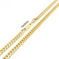 Golden Cuban link chain necklace with a 15x5mm customizable rectangular engravable plate - Bracelet 20CM / Gold
