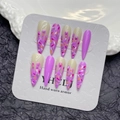 Unghie finte artigianali a punta lunga con design gelato rosa e decorazioni 3D - Extra Piccolo (XS) / Gelato Cuore Fluido