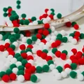 300 pieces of 1cm red Christmas pom poms for DIY crafts and festive decorations - Red Mix (1cm, 300pcs/pack)