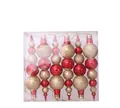 Lot de 6 ornements de Noël en forme de goutte, couleurs rouge et or avec paillettes - Doré