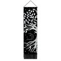 Detail of bohemian tapestry featuring tree of life and moon silhouettes with black tassels - 32.5x130cm / Style 5-Tree of Life