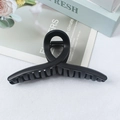 Minimalist matte black large hair claw clip for high ponytail styling and elegant updos - Matte Finish / Black