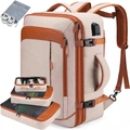 Große reise rucksack set mit usb-anschluss gepäckwürfeln und schuhbeutel für geschäftsreisen. - Khaki Rucksack Set (8092#)