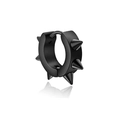 Black stainless steel punk stud earring with sharp spike rivets for a gothic look - 6-Spike Ear Hoop / Black