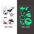 Luminous Halloween temporary tattoos model WS-Y020 with glowing bats and pumpkins - Bat Style (WS-Y020)