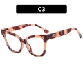 Cat eye glasses frame in tortoise shell TR90 material with HD logo on the temple - Pink Floral