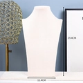 Beige velvet bust necklace display stand featuring dimensions of 29.4cm height and 11.4cm width - Large Beige Necklace Bust
