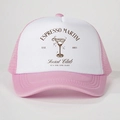 Pink and white Espresso Martini Social Club mesh trucker hat with adjustable snapback - One Size / Pink