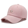 Berretto da baseball rosa lavato vintage con ricamo R in 3D e visiera curva - Regolabile / Rosa
