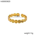 Detail showing gold floral adjustable ring dimensions with 1.8cm diameter and 0.3cm width - Gold Continuous Small Flower Vintage