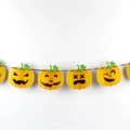 Décoration d'Halloween avec citrouilles en papier jaune aux diverses expressions de dessin animé - Citrouille sans paillettes