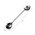 Black stainless steel star and moon dessert spoon 16cm creative stirring cutlery - Star Moon Spoon / Ultimate Black