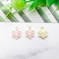 Pink and gold cherry blossom alloy charms for DIY jewelry and phone accessories - 8x11mm / Pink