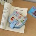 Mini monedero de lona azul claro con lindo estampado de oso y cierre de botón - Azul Bebé