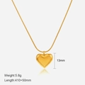 Collar minimalista de acero inoxidable chapado en oro 18K con colgante corazón - Solo Collar de Corazón 029 / Dorado