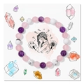 Detailed view of anxiety relief bracelet with amethyst and rose quartz natural stone beads - Anxiety Stress Relief Style 2 (Anxiety Stress-2)