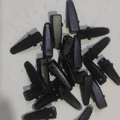 Bulk set of black 2cm mini metal alligator hair clips for children on white background - 2.5cm Matte Black Pointed Clip