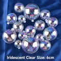 6cm transparent iridescent decorative balls for birthday cake topper decoration - 6cm / Transparent Iridescent