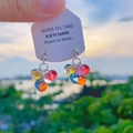 Detail of colorful sequin tassel earrings with S925 silver needles held against a blue sky - Colorful Sequin Tassel Style (12#)