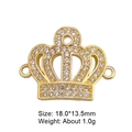 Detail view of 18x13.5mm crown pendant connector in copper with zircon inlays - Gold Crown Dual Ring (L0517-A)
