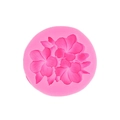 Rosafarbene runde Silikonform mit detaillierten 3D-Blumenmustern für DIY-Handwerk - 1#--Rosa B41 (Frangipani) / Rosa