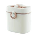 Portable baby formula container in pink and purple with honeybee handle and flower latch - Large (600ml) / Almond White