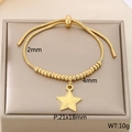 Bracciale in acciaio inossidabile dorato con ciondolo a stella e catena a serpente - Stile Stella d'Oro (KB169921-Z)
