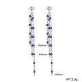 Minimalistische lange Quastenohrringe in Silber mit dunkelblauen Harzperlen und Kette - Stahl-Tiefviolett