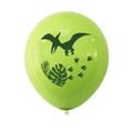 Green dinosaur themed latex party balloons with pterosaur and jungle leaf prints - Fruit Green Pterosaur