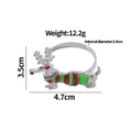 Christmas dachshund napkin ring in red and green enamel finish, size 4.7cm by 3.5cm - Z1093-7 Dachshund Christmas Decoration