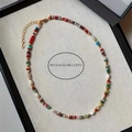 Détail du collier de pierres naturelles et perles avec chaîne d'extension de 38 cm plus 5 cm - Collier de perles d'eau douce et de pierres naturelles