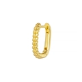 Classic gold twisted rope huggie earrings in vintage minimalist style for women - Twist Pattern / Gold