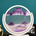 Purple and gold liquid sand art decor with white frame for office desktop decoration - 12 Inch White Frame Rotate Purple