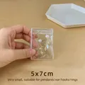 Sacchetto trasparente 5x7cm in PE per gioielli con orecchini a fiori dorati - 5*7cm (Confezione da 10)