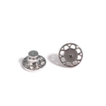 Detailed view of silver earring lifter backs with butterfly wing design and center pin - Silver Cylindrical Clutch Style (4)