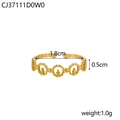 Detail view of gold crown ring showing 1.8cm diameter and 0.5cm height measurements - Gold Hollow Crown
