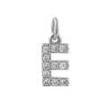 Silver micro-pave zircon letter E pendant with 18k gold plating for DIY jewelry - Steel-E