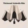 Black and grey automatic folding umbrella featuring reinforced heavy duty ribs for wind resistance - 8-Rib Manual Reverse / Off White