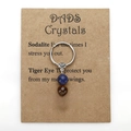 Father's Day keychain with Sodalite, Tiger Eye and Rose Quartz beads on handmade card - Father's Day Gift (3610)