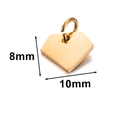 Polished gold stainless steel pentagon jewelry charm with 8mm height and 10mm width measurements - Diamond Shape (8x10mm) / Gold